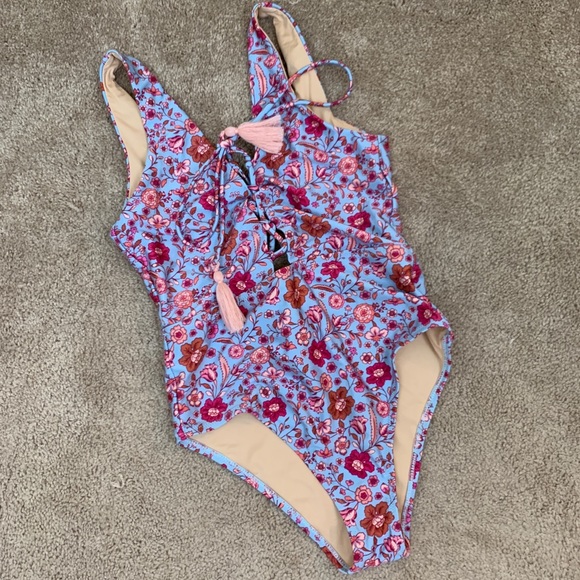 MINKPINK Other - NWOT MINKPINK Floral Lace Up Low Back One Piece⭐️
